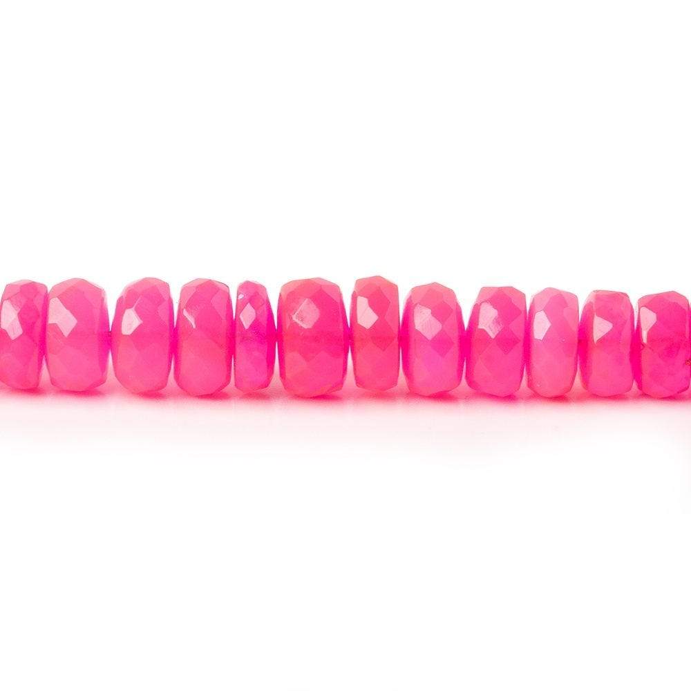 4-5mm Neon Pink Ethiopian Opal Faceted Rondelles 18 inch 170 color treated beads - Beadsofcambay.com