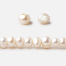 4-5mm Off White Off Round 2.5mm Large Hole Pearls 15 inch 105 pieces - Beadsofcambay.com