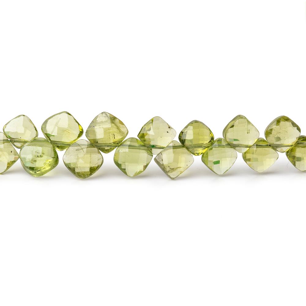 4-5mm Peridot Faceted Pillow Beads 7.25 inch 55 pieces - Beadsofcambay.com