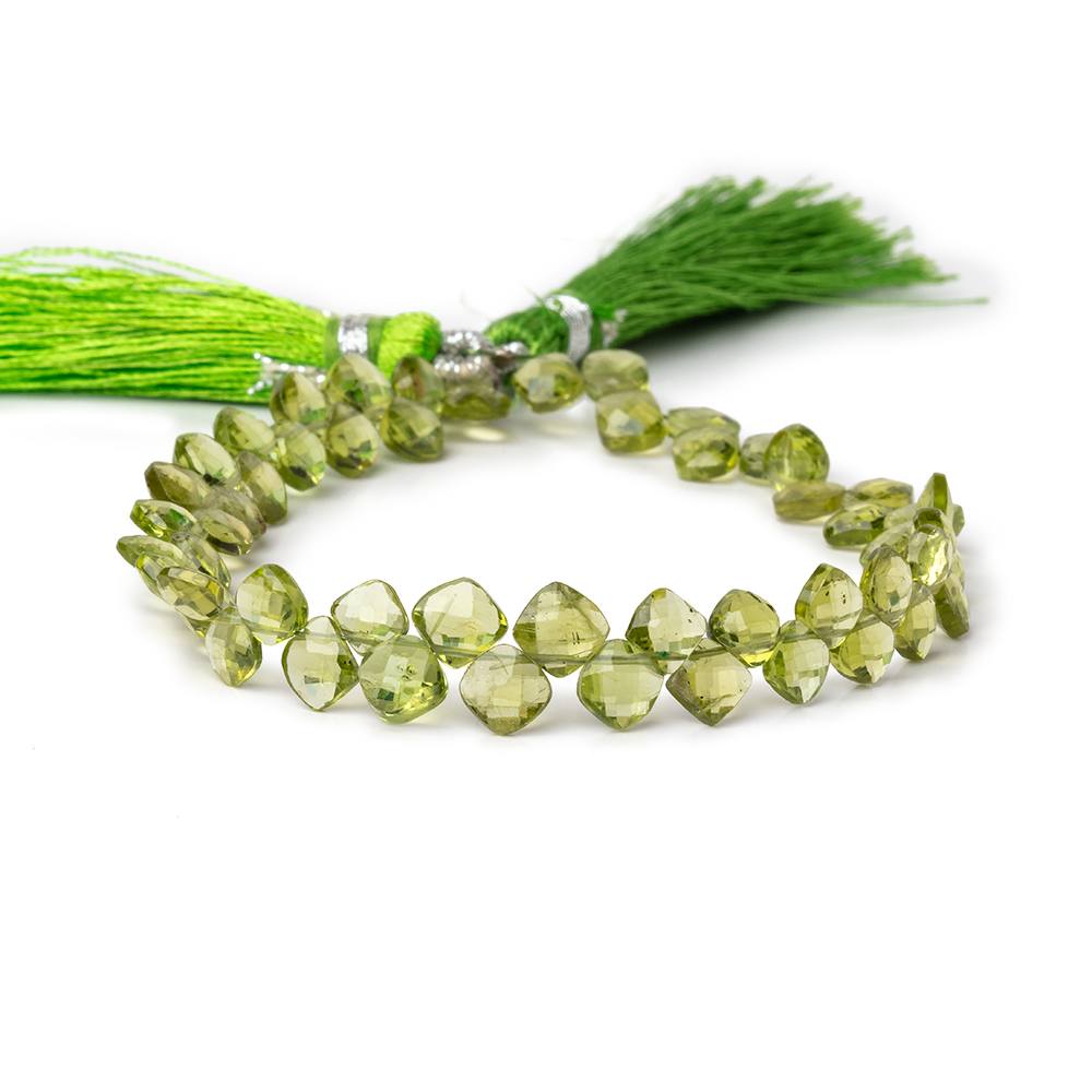 4-5mm Peridot Faceted Pillow Beads 7.25 inch 55 pieces - Beadsofcambay.com