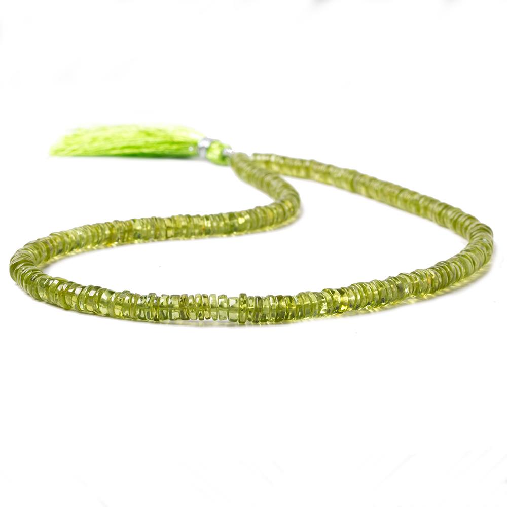 4-5mm Peridot Plain Rondelles 16 inch 267 pieces - Beadsofcambay.com
