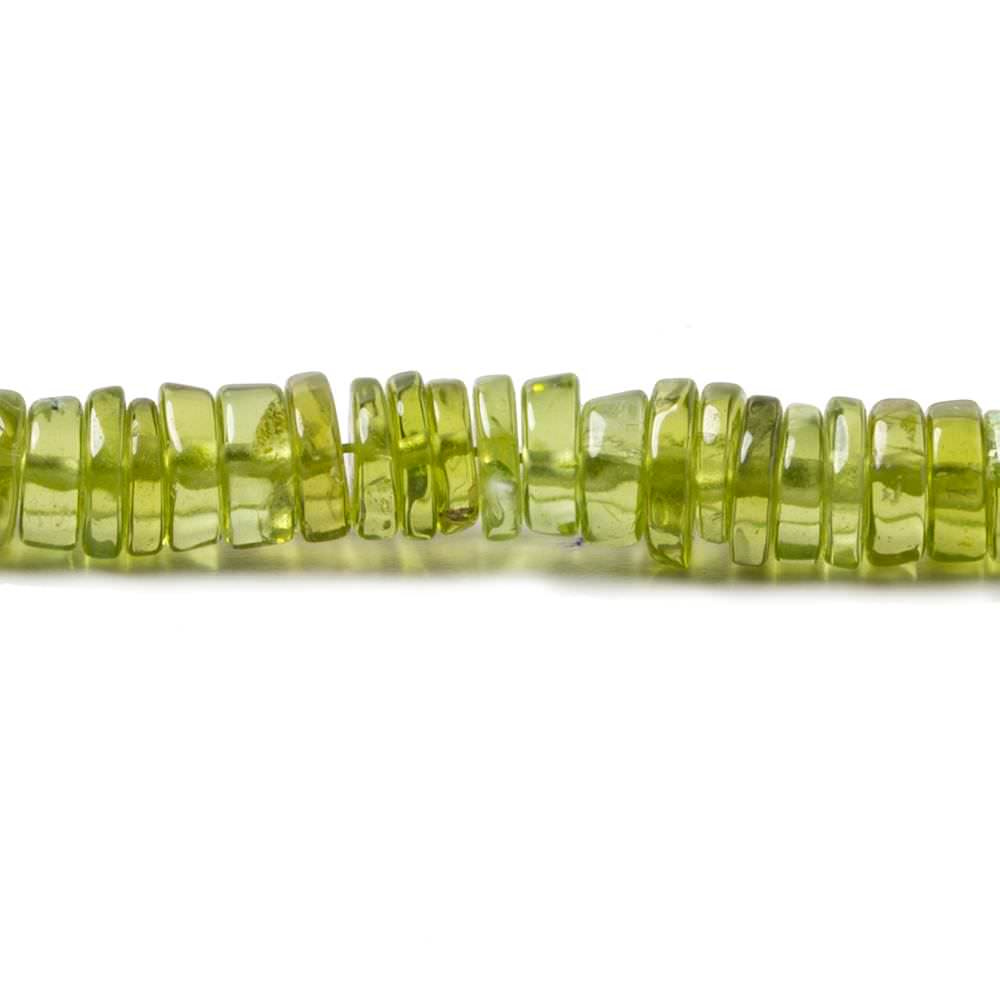 4-5mm Peridot Plain Rondelles 16 inch 267 pieces - Beadsofcambay.com