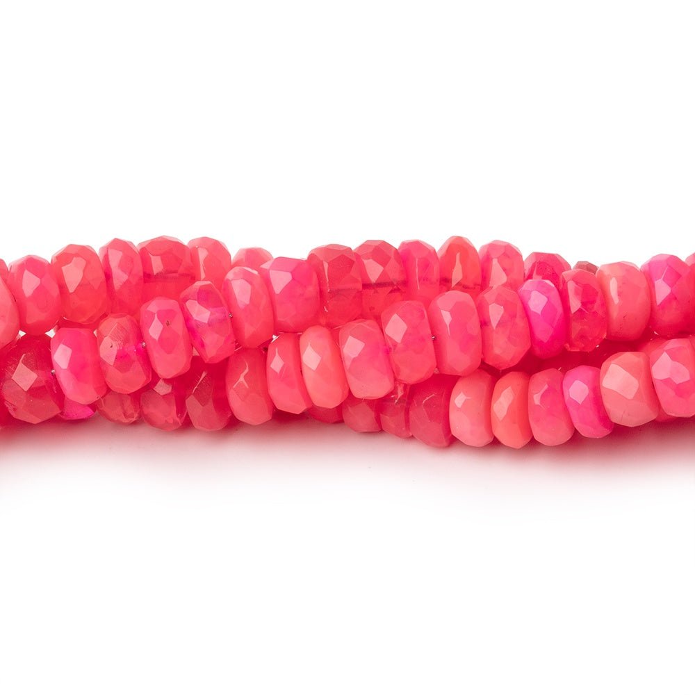 4-5mm Pink Ethiopian Opal Faceted Rondelle Beads 16 inch 136 pieces - Beadsofcambay.com