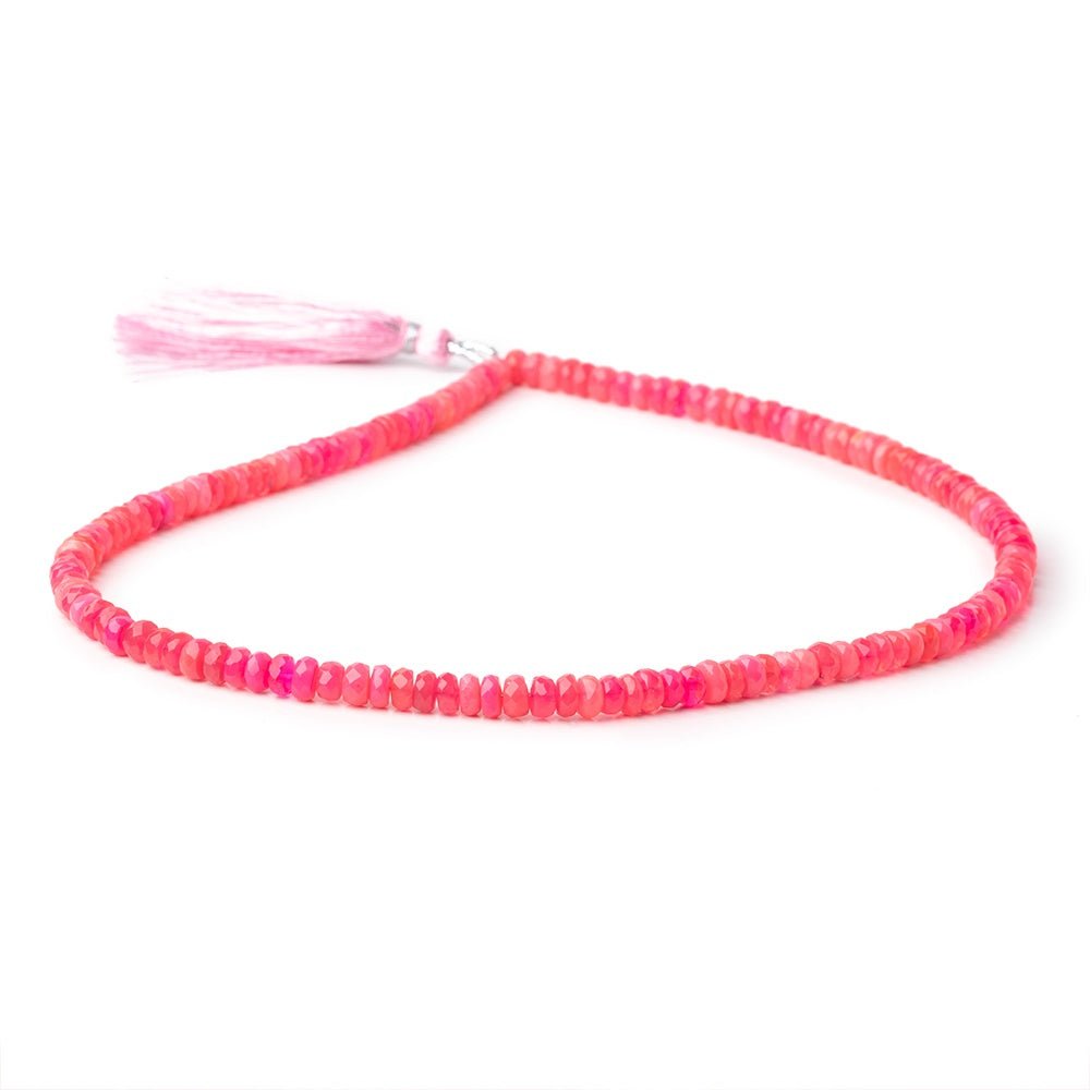 4-5mm Pink Ethiopian Opal Faceted Rondelle Beads 16 inch 136 pieces - Beadsofcambay.com