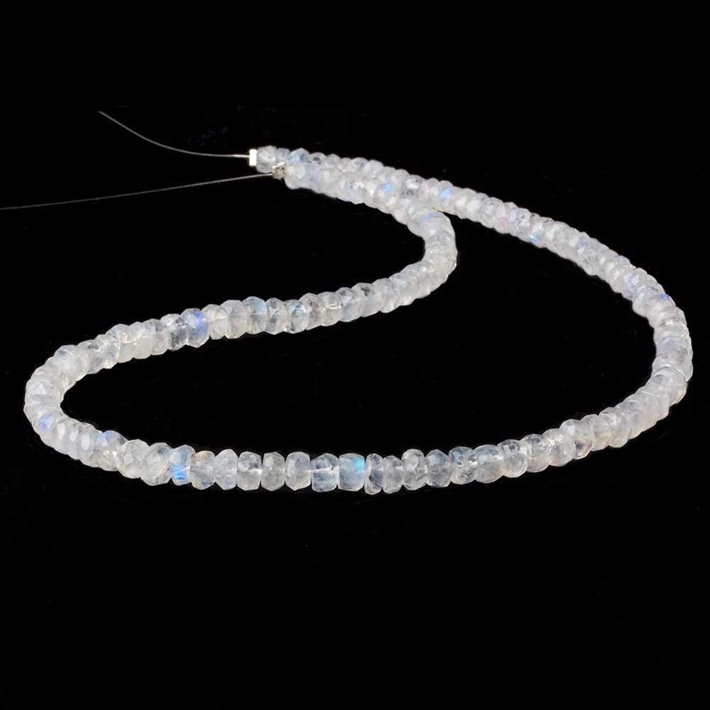 4-5mm Rainbow Moonstone Faceted Rondelle Beads 14 inch 110 pieces AA - Beadsofcambay.com