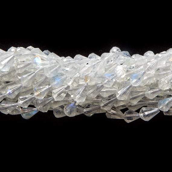 4-5mm Rainbow Moonstone faceted tear drops 16 inch 75 beads - Beadsofcambay.com