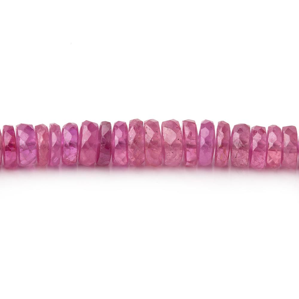 4-5mm Ruby Faceted Heshi Beads 18 inch 295 pieces AA - Beadsofcambay.com