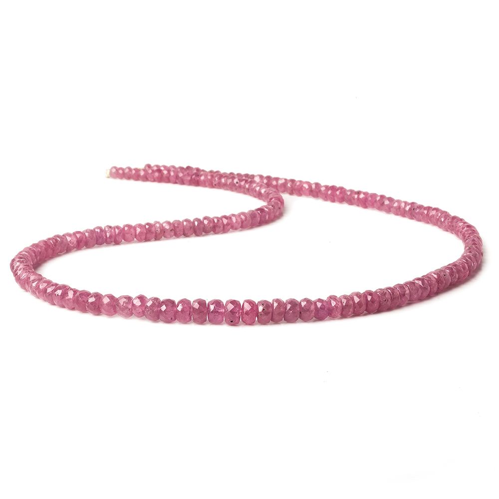 4-5mm Ruby faceted rondelle beads 16 inch 145 pieces - Beadsofcambay.com