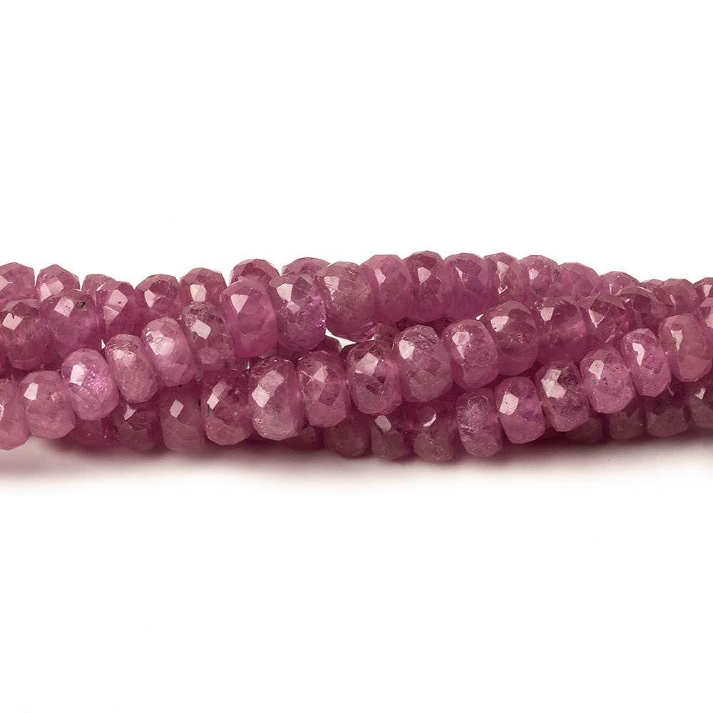 4-5mm Ruby faceted rondelle beads 16 inch 145 pieces - Beadsofcambay.com