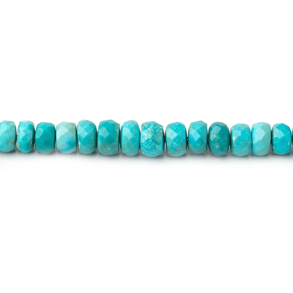 4-5mm Sleeping Beauty Turquoise Faceted Rondelle Beads 15.75 inch 160 pieces - Beadsofcambay.com