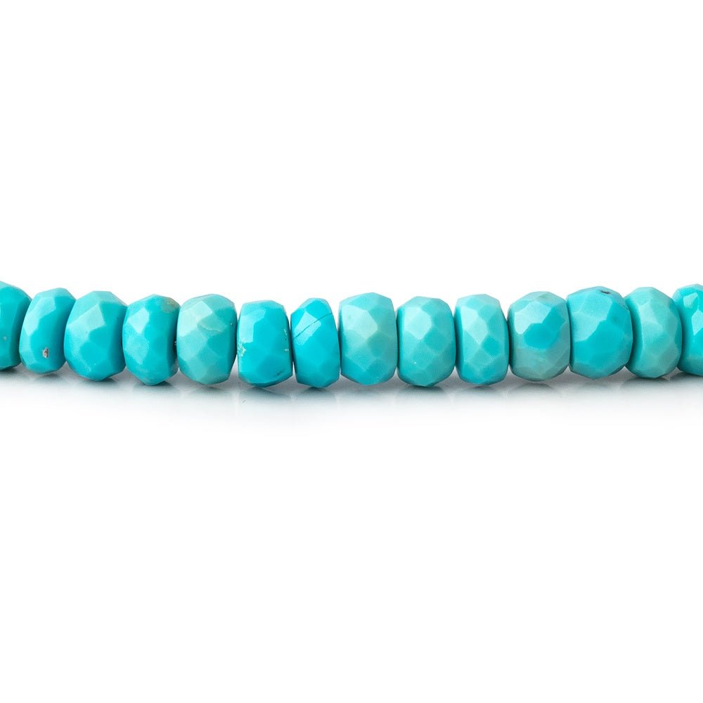 4-5mm Sleeping Beauty Turquoise Faceted Rondelle Beads 18 inch 169 pieces - Beadsofcambay.com