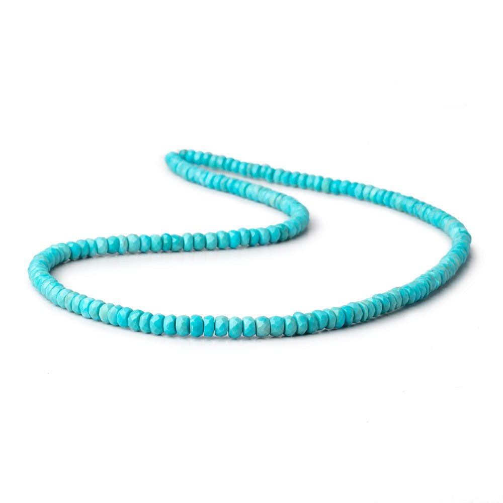 4-5mm Sleeping Beauty Turquoise Faceted Rondelle Beads 18 inch 169 pieces - Beadsofcambay.com
