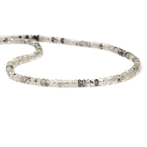 4-5mm Tourmalinated Quartz Faceted Rondelle 14.5 inch 160 pcs - Beadsofcambay.com