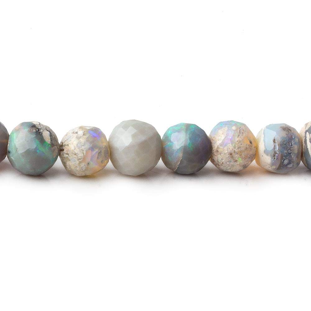 4-6.5mm Australian Opal Faceted Rounds 18 inch 88 beads A Grade - Beadsofcambay.com