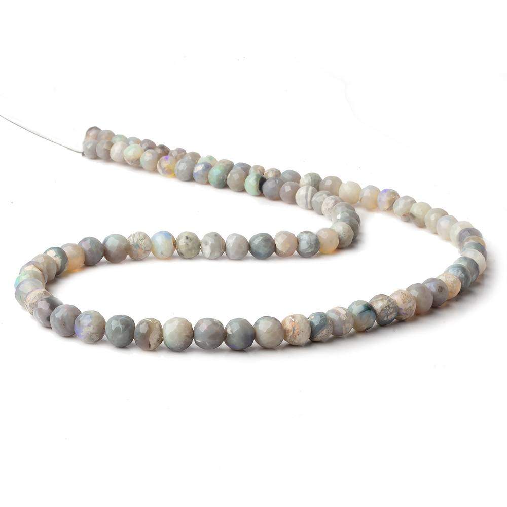 4-6.5mm Australian Opal Faceted Rounds 18 inch 88 beads A Grade - Beadsofcambay.com