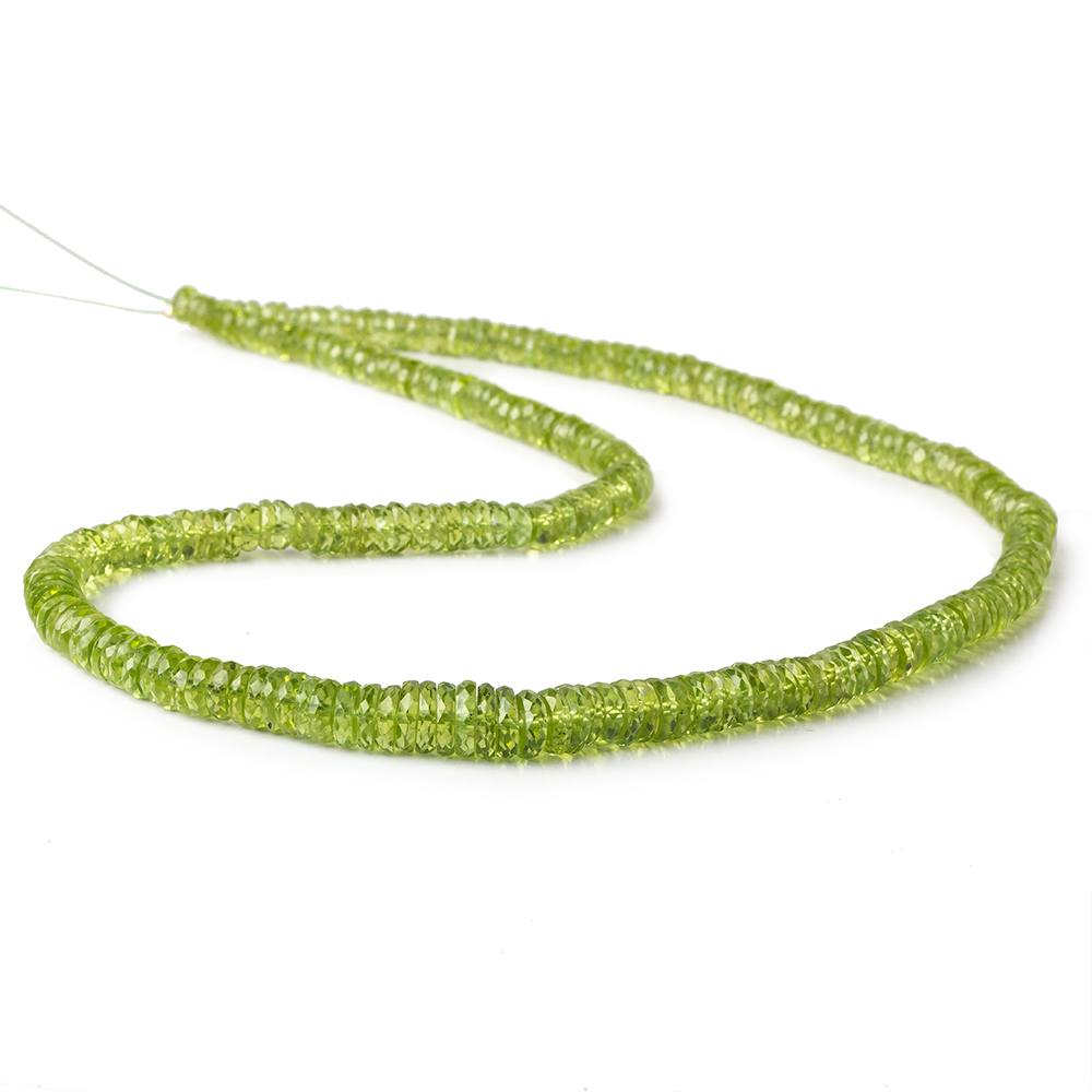 4-6.5mm Peridot faceted Heshi beads 16 inch 255 beads AA - Beadsofcambay.com