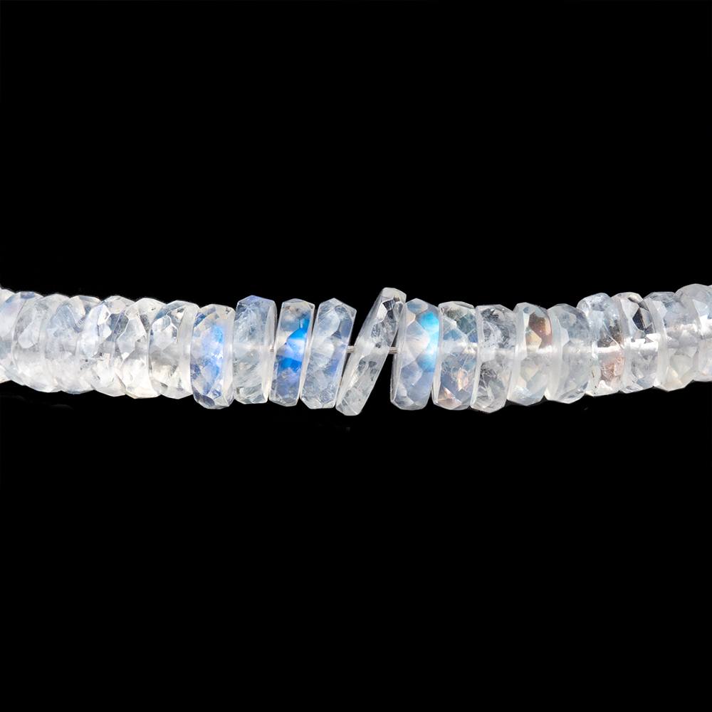 4-6.5mm Rainbow Moonstone Faceted Heshi Beads 10 inch 150 pieces AAA - Beadsofcambay.com