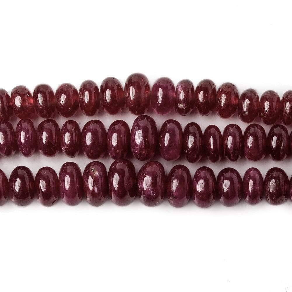 4-6.5mm Ruby plain rondelle Beads 3 Strands 49 inches - Beadsofcambay.com