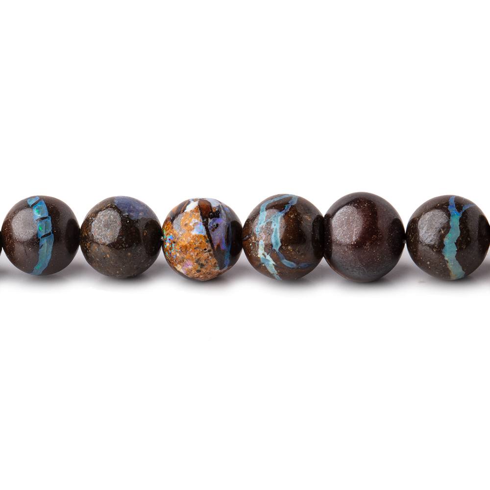 4-6mm Australian Boulder Opal Plain Round Beads 16 inch 78 pieces - Beadsofcambay.com