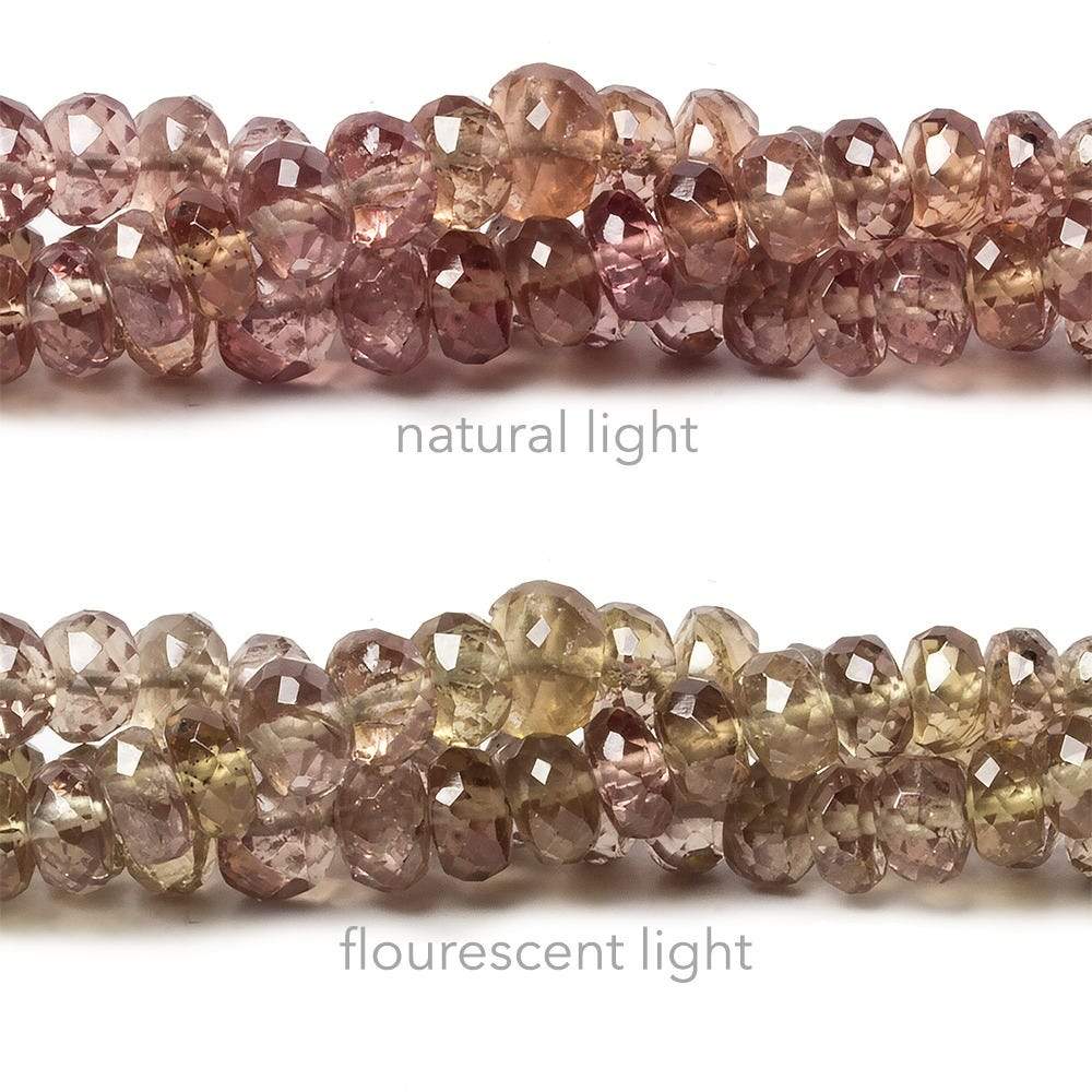 4-6mm Color Change Garnet faceted rondelle beads 18 inch 179 pieces - Beadsofcambay.com