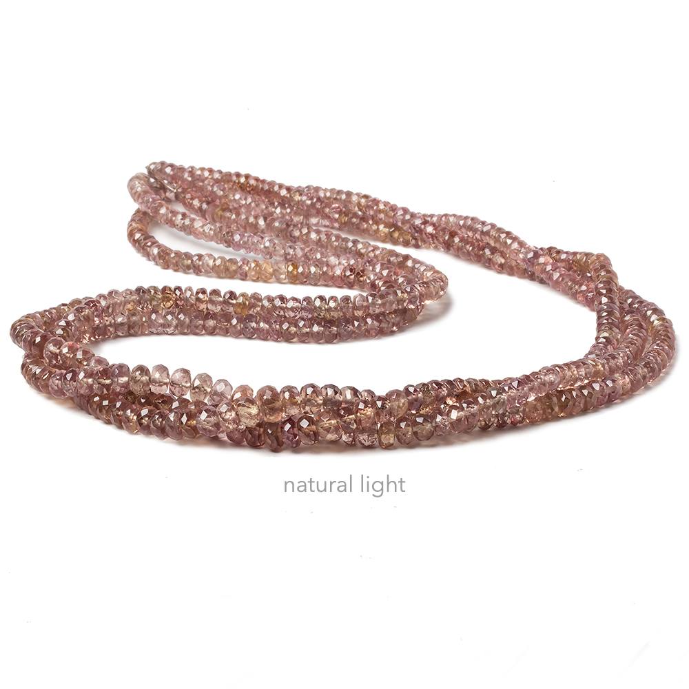 4-6mm Color Change Garnet faceted rondelle beads 18 inch 179 pieces - Beadsofcambay.com