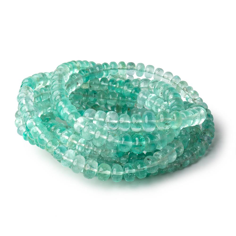 4-6mm Emerald Plain Rondelle Beads 18 inch 154 pieces AAA - Beadsofcambay.com