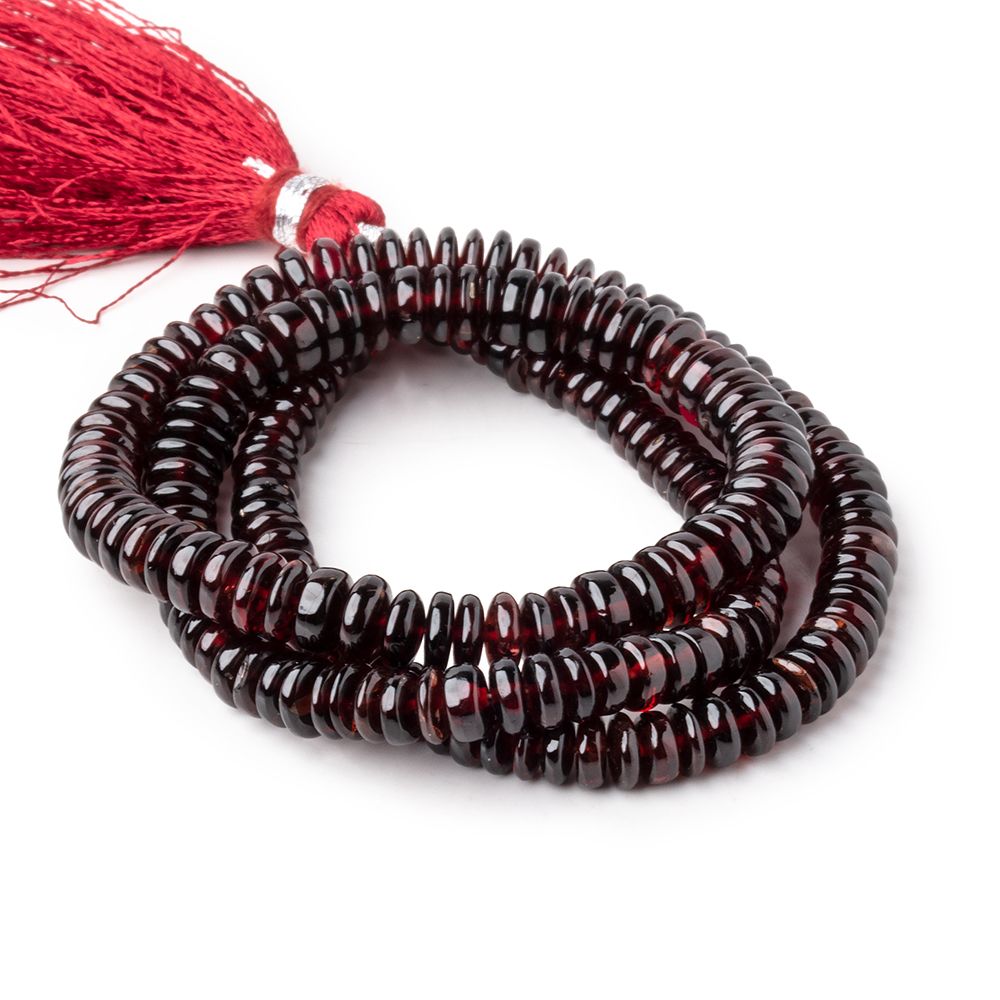 4-6mm Garnet Plain Heshi Beads 16 inch 196 pieces AAA - Beadsofcambay.com