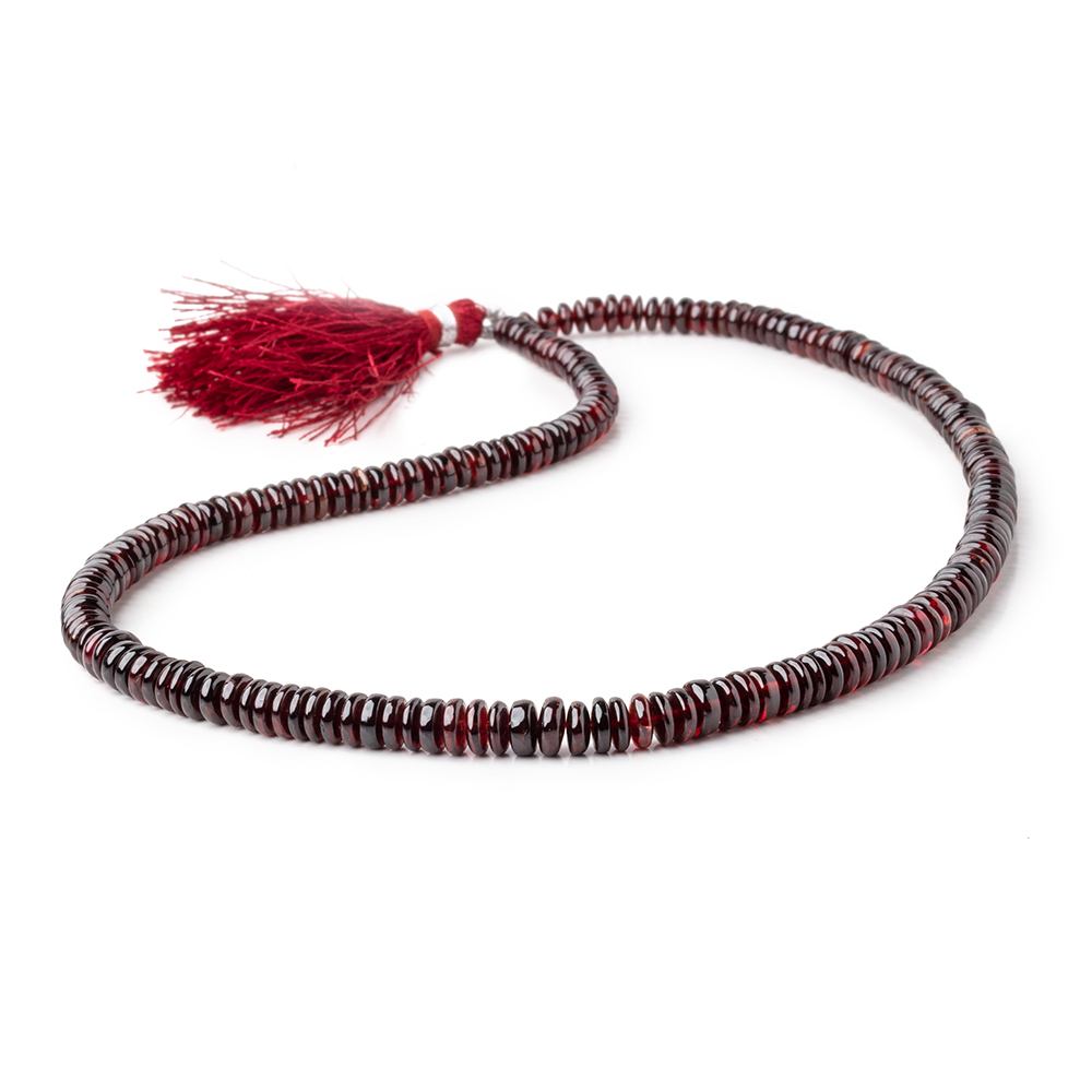 4-6mm Garnet Plain Heshi Beads 16 inch 196 pieces AAA - Beadsofcambay.com