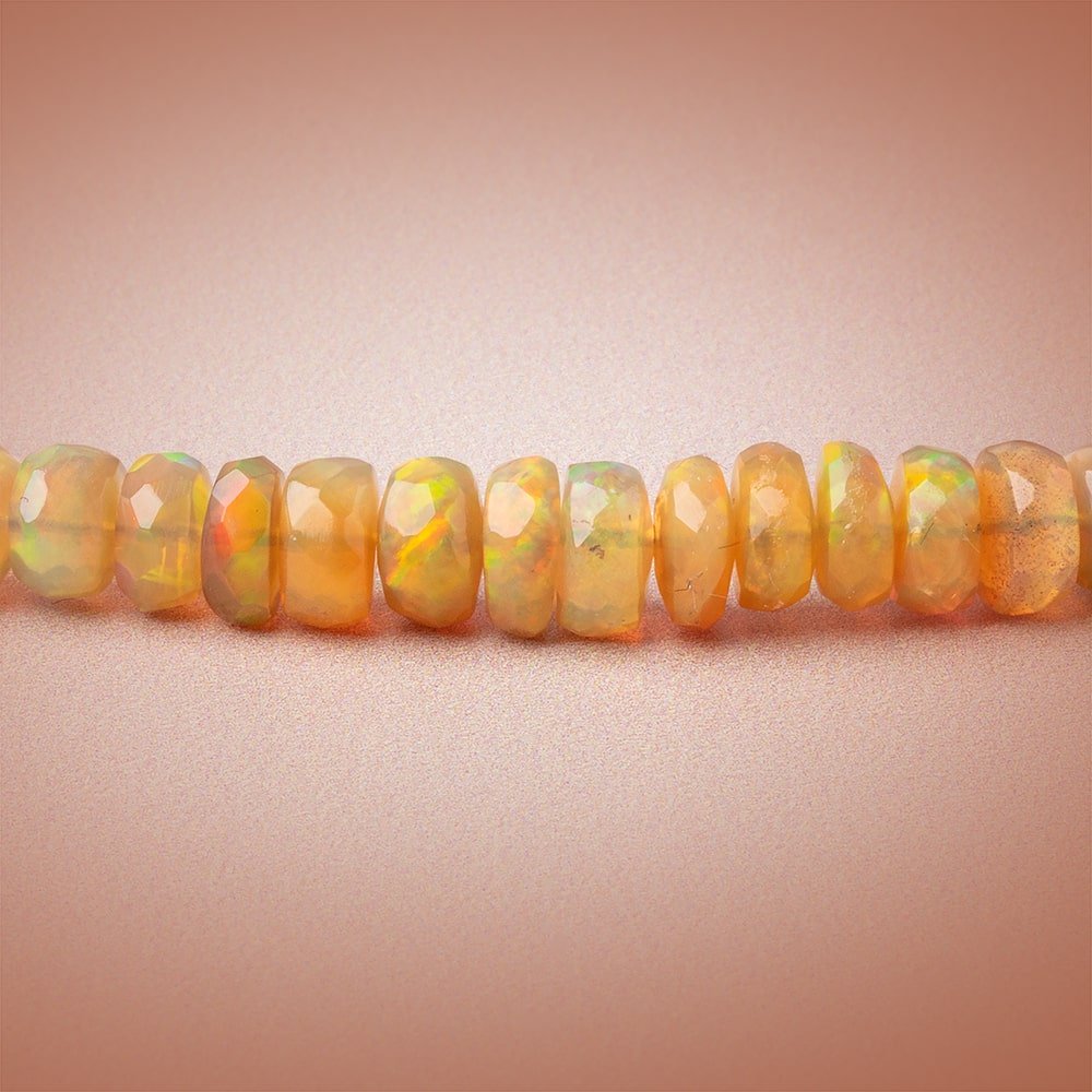 4-6mm Golden Ethiopian Opal Faceted Rondelle Beads 16 inch 178 pieces AA - Beadsofcambay.com