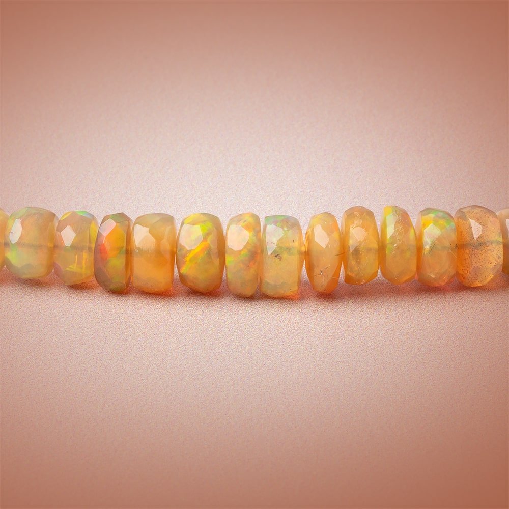 4-6mm Golden Ethiopian Opal Faceted Rondelle Beads 16 inch 178 pieces AA - Beadsofcambay.com