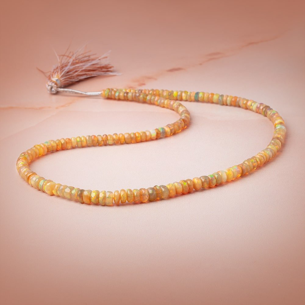 4-6mm Golden Ethiopian Opal Faceted Rondelle Beads 16 inch 178 pieces AA - Beadsofcambay.com