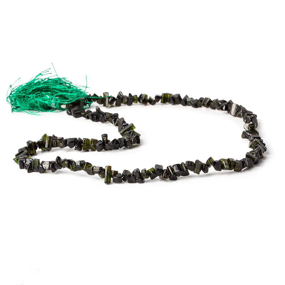 4-6mm Green Tourmaline Natural Tube Beads 16 inch 209 pieces - Beadsofcambay.com