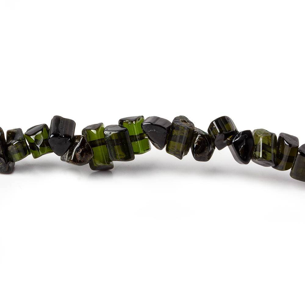 4-6mm Green Tourmaline Natural Tube Beads 16 inch 209 pieces - Beadsofcambay.com