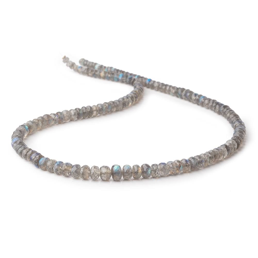 4-6mm Labradorite Faceted Rondelle Beads 17.5 inch 140 pieces - Beadsofcambay.com