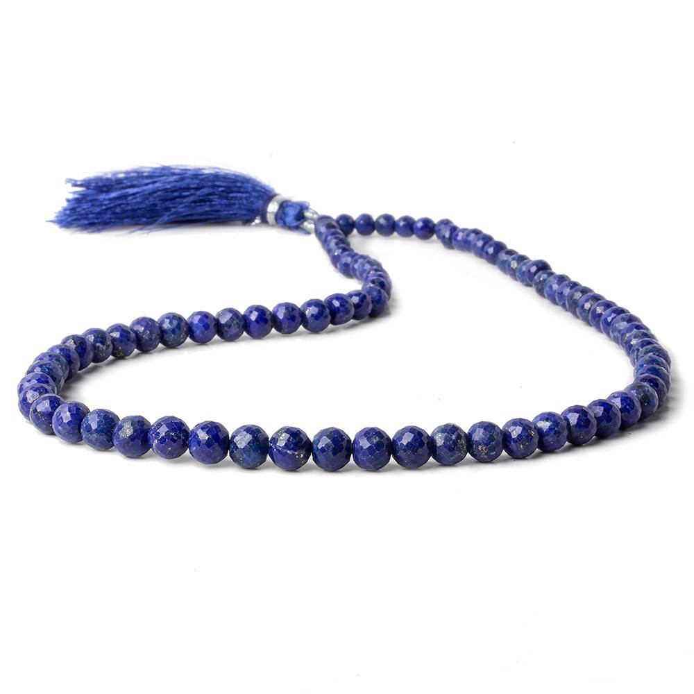 4-6mm Lapis Lazuli Faceted Rounds 15 inch 80 beads - Beadsofcambay.com