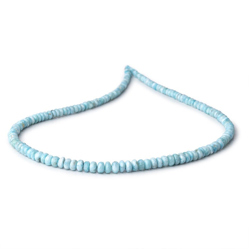 4-6mm Larimar Plain Rondelle Beads 18 inch 154 pieces AA - Beadsofcambay.com