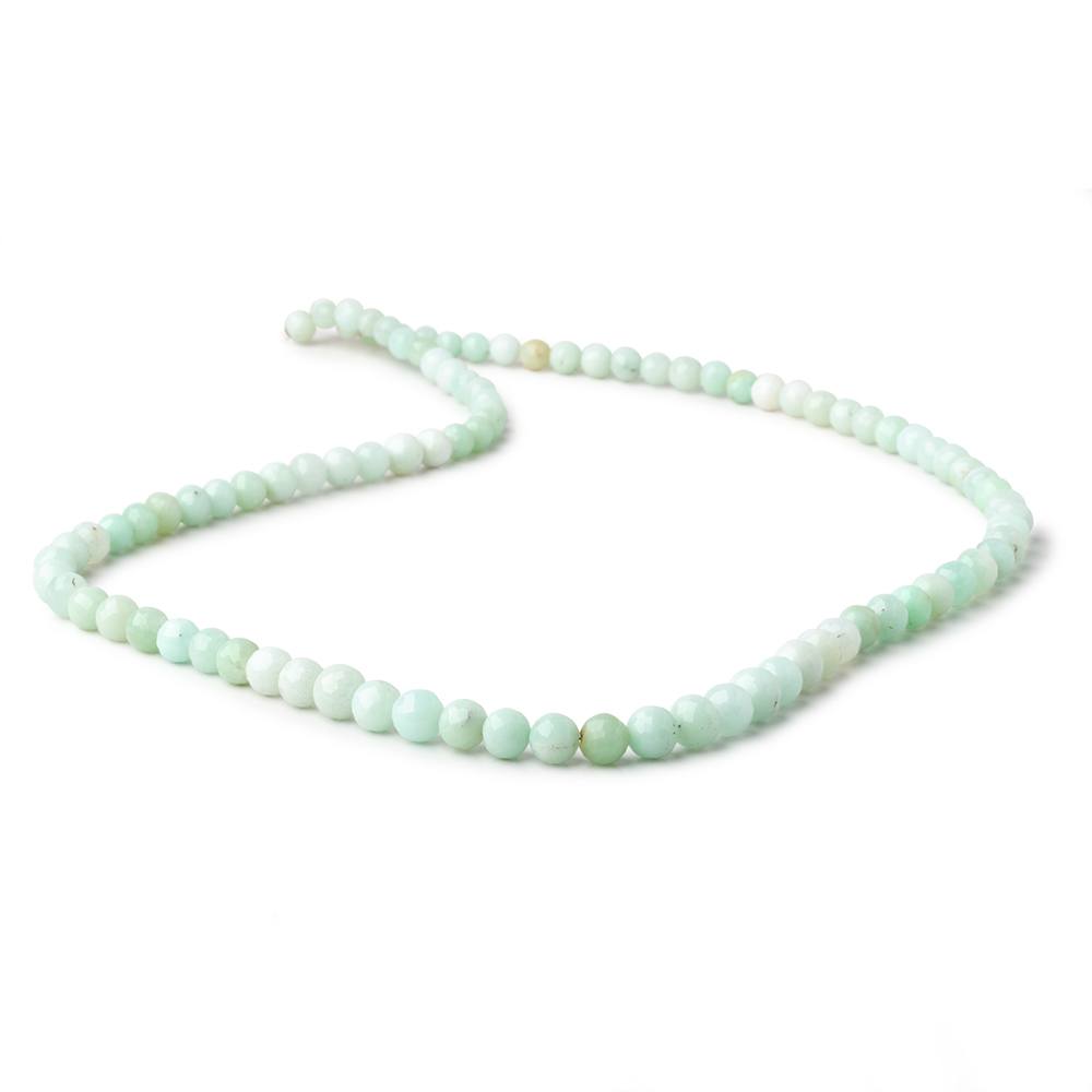 4-6mm Pale Chrysoprase Faceted Round Beads 18 inch 94 pieces - Beadsofcambay.com