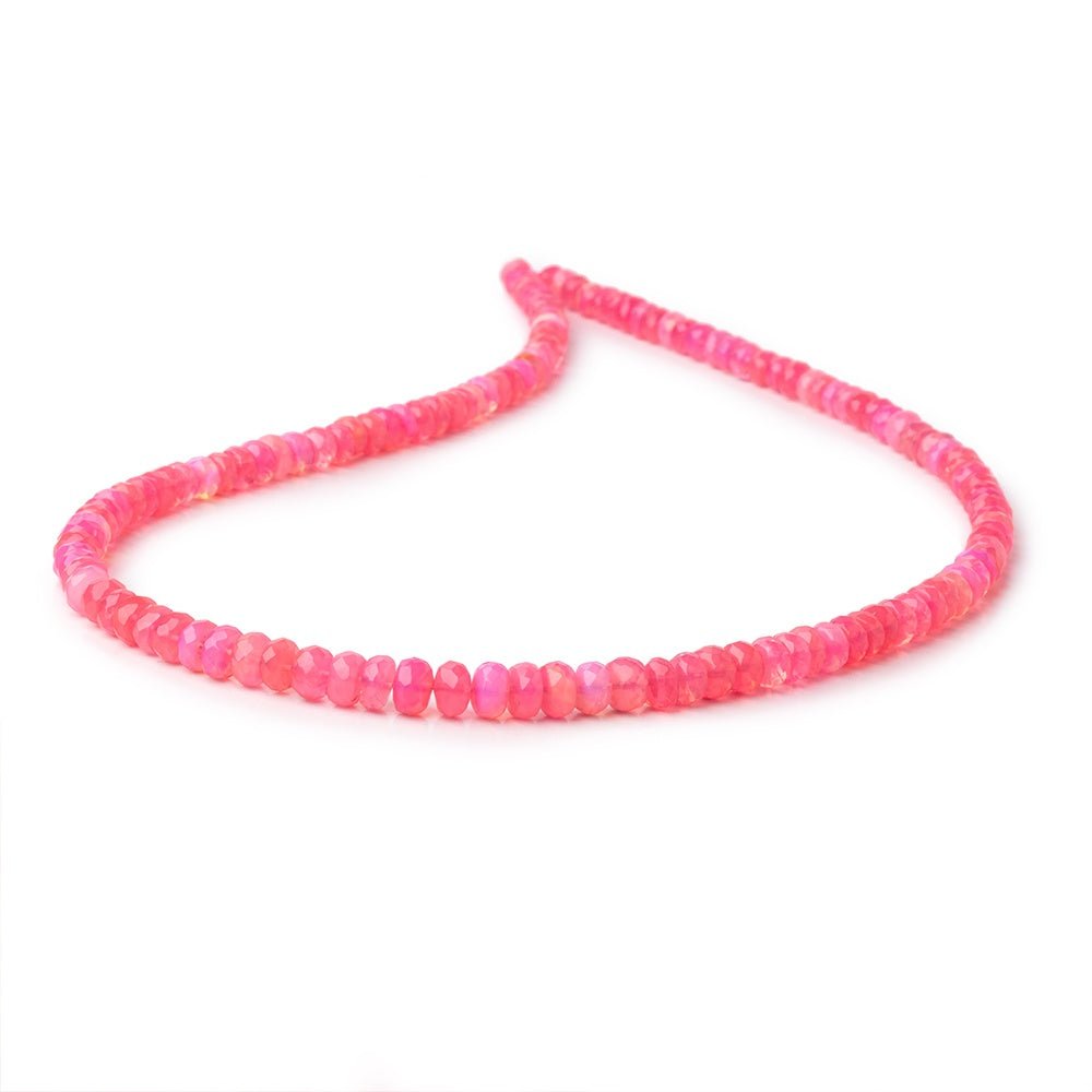 4-6mm Pink Ethiopian Opal Faceted Rondelle Beads 16 inch 133 pieces AA - Beadsofcambay.com