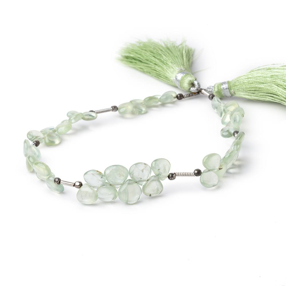 4-6mm Prehnite Plain Heart Beads 8 inch 48 pieces - Beadsofcambay.com