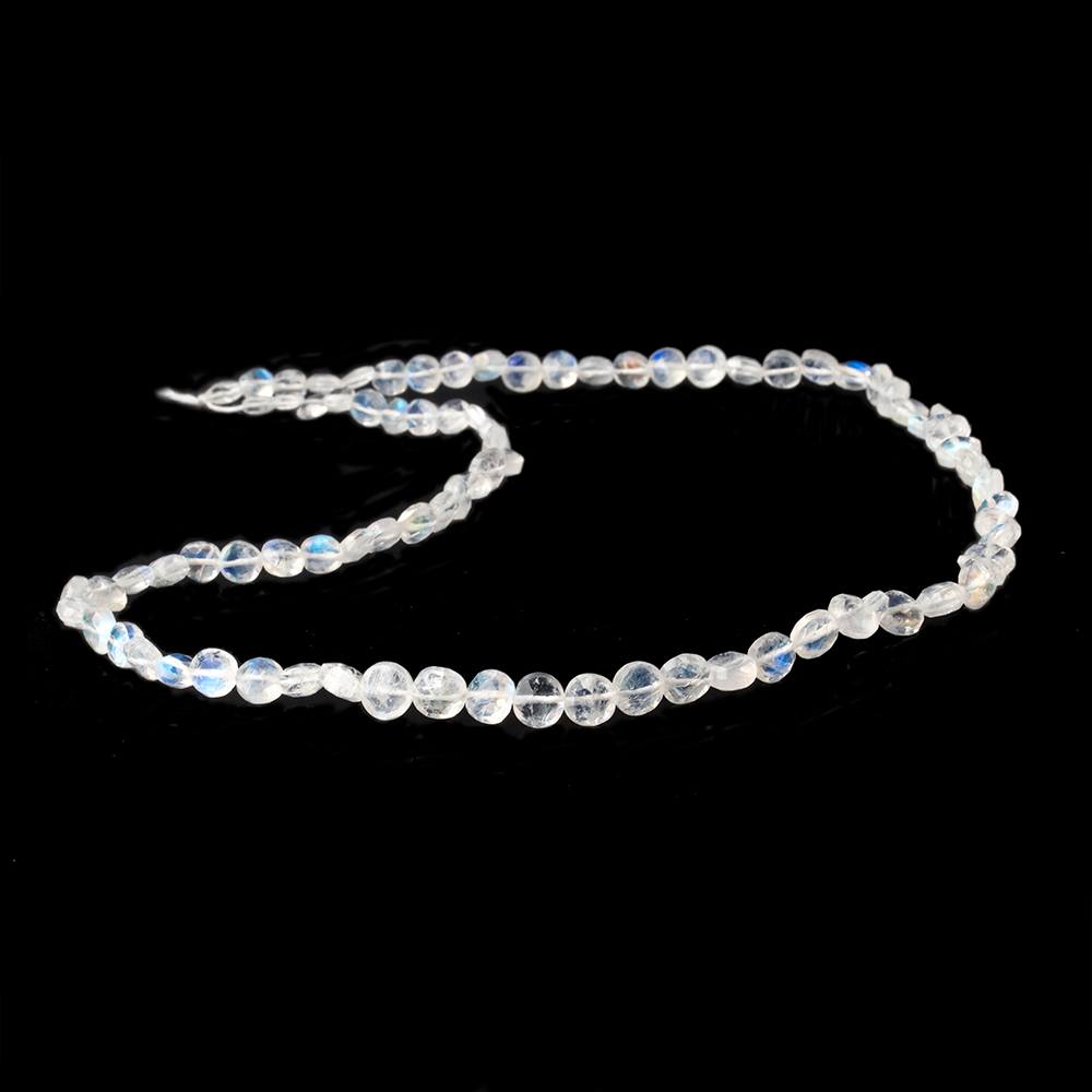 4-6mm Rainbow Moonstone Faceted Coin Beads 15 inch 82 pieces AA - Beadsofcambay.com