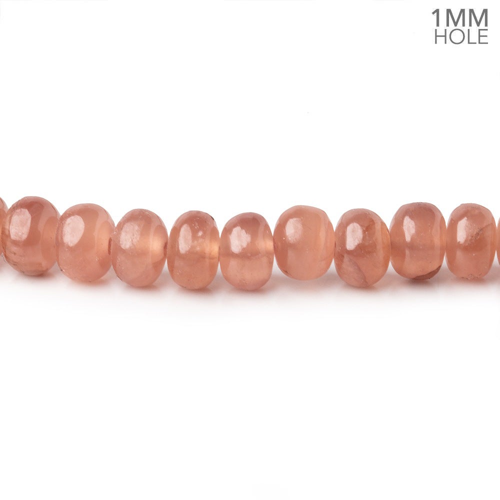 4-6mm Rhodocrocite plain rondelle beads 16 inch 118 pieces 1mm Large Hole - Beadsofcambay.com