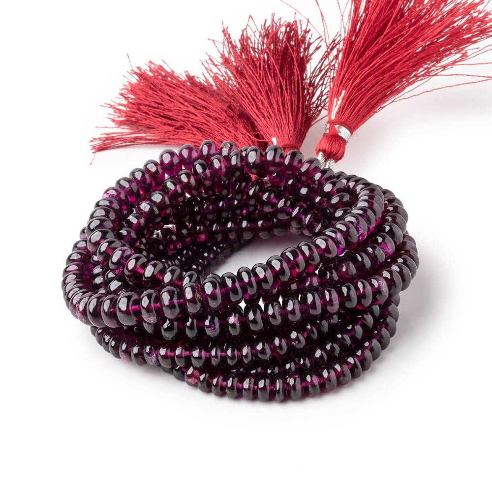 4-6mm Rhodolite Garnet plain rondelle beads 18 inch 148 pieces AA - Beadsofcambay.com