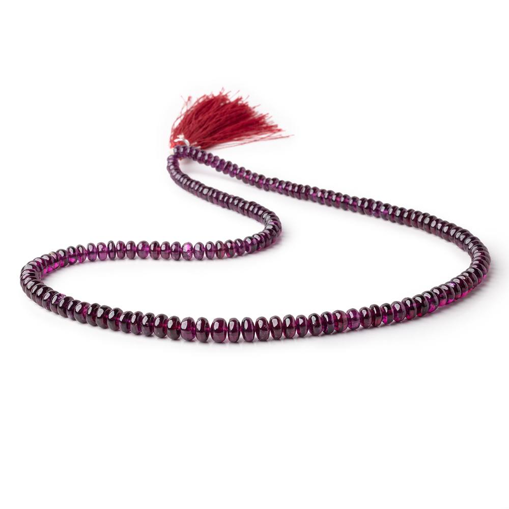 4-6mm Rhodolite Garnet plain rondelle beads 18 inch 148 pieces AA - Beadsofcambay.com