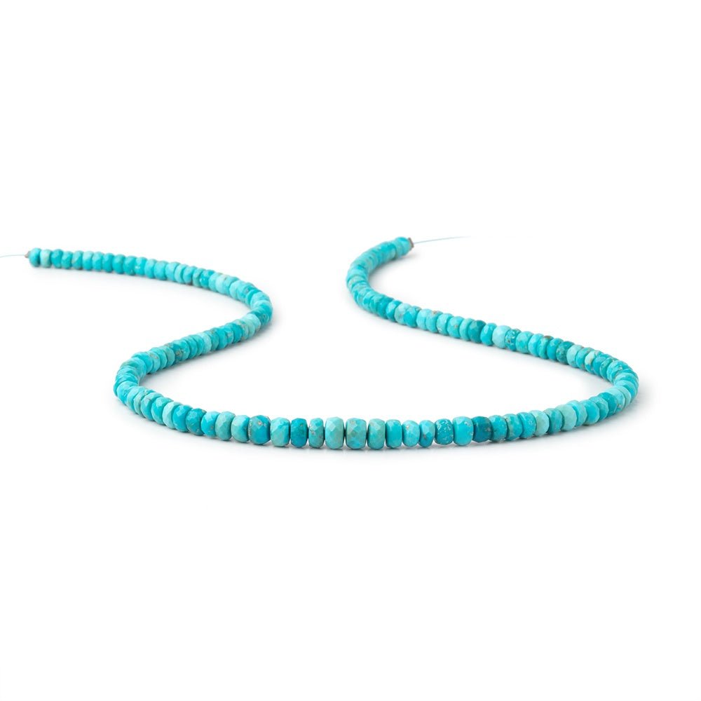 4-6mm Sleeping Beauty Turquoise Faceted Rondelle Beads 16 inch 140 pieces - Beadsofcambay.com