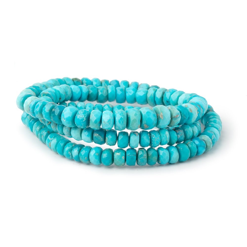 4-6mm Sleeping Beauty Turquoise Faceted Rondelle Beads 16 inch 140 pieces - Beadsofcambay.com