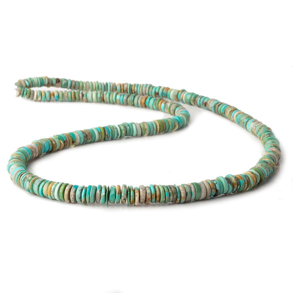 4-6mm Turquoise plain heshi beads 18 inch 305 pieces - Beadsofcambay.com