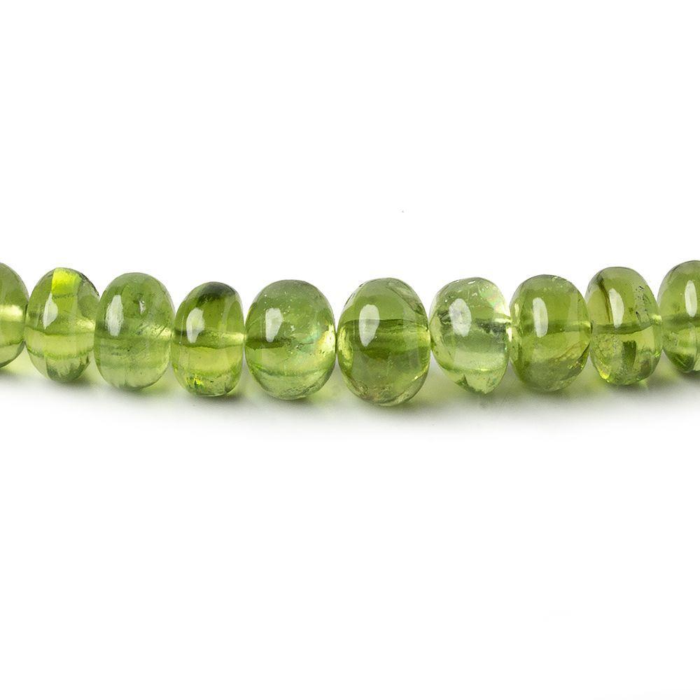 4-7.5mm Afghani Peridot Plain Rondelle Beads 18 inch 110 pieces AA - Beadsofcambay.com