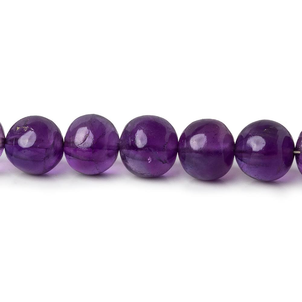 4-7.5mm Amethyst plain rounds 18 inch 80 pieces - Beadsofcambay.com