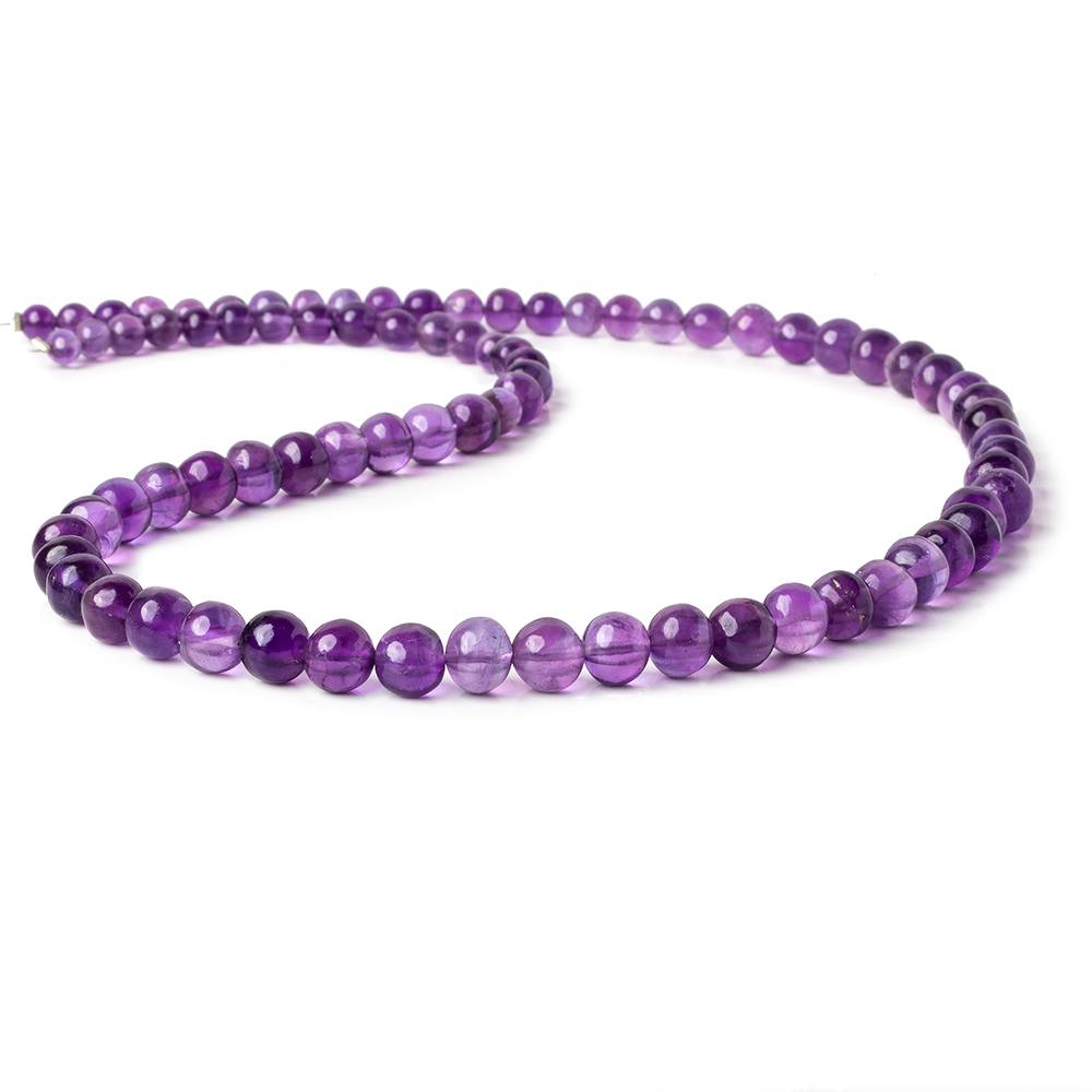 4-7.5mm Amethyst plain rounds 18 inch 80 pieces - Beadsofcambay.com