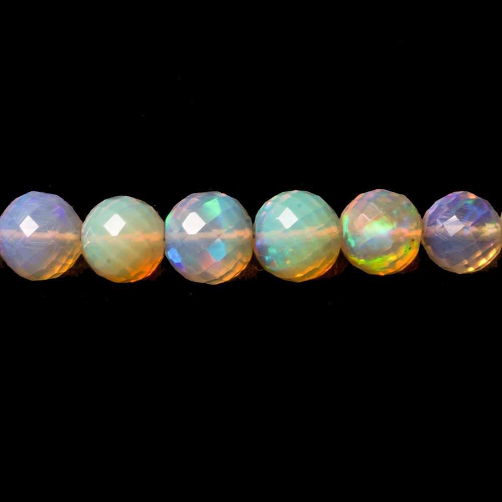 4-7.5mm Ethiopian Opal faceted round beads 16 inch 91 pieces - Beadsofcambay.com